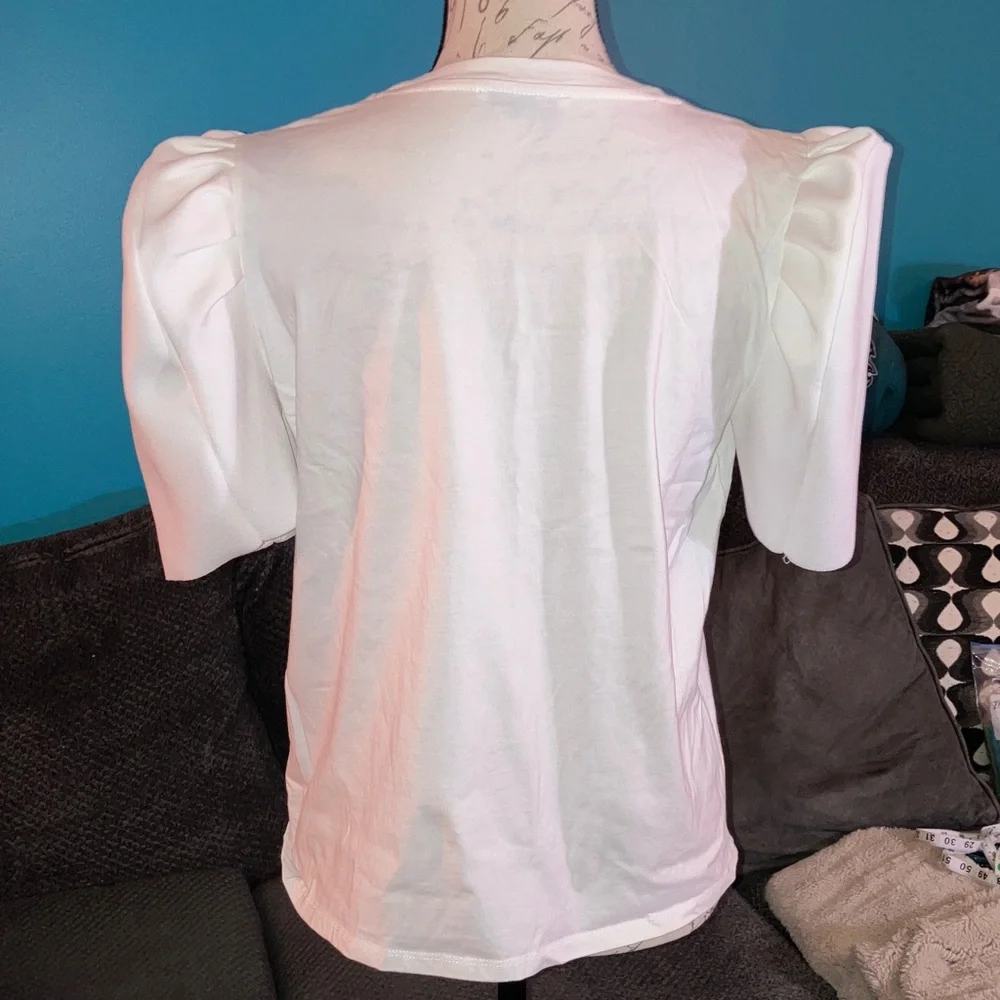 🎉4 for $20 Zara White Puff Sleeve Top, Medium